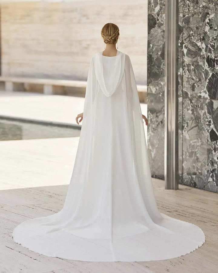Romantic Button Collar Bridal Cape Wrap