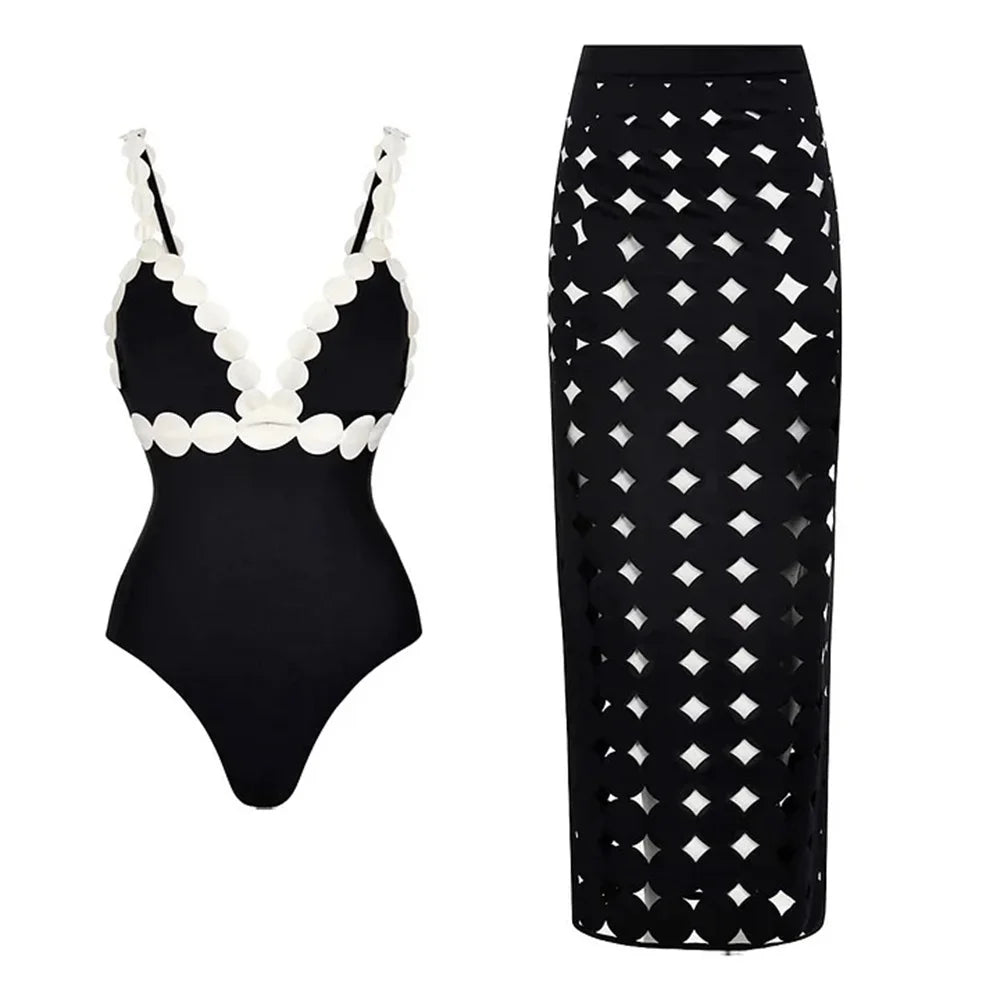 Stylish Hollow Laser Cut Bikini Set