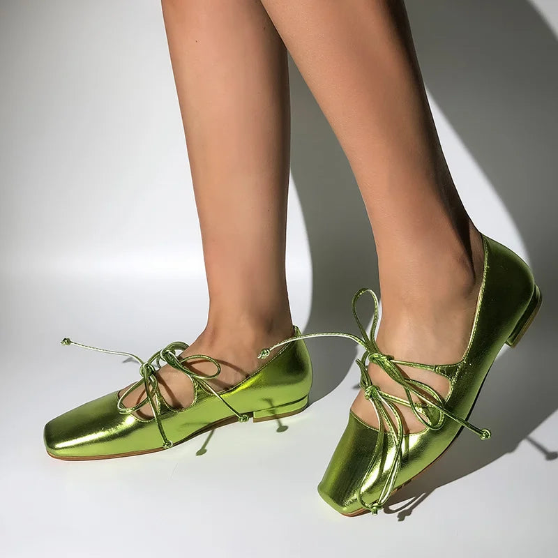 Square Toe Mary Jane Strap Shoes