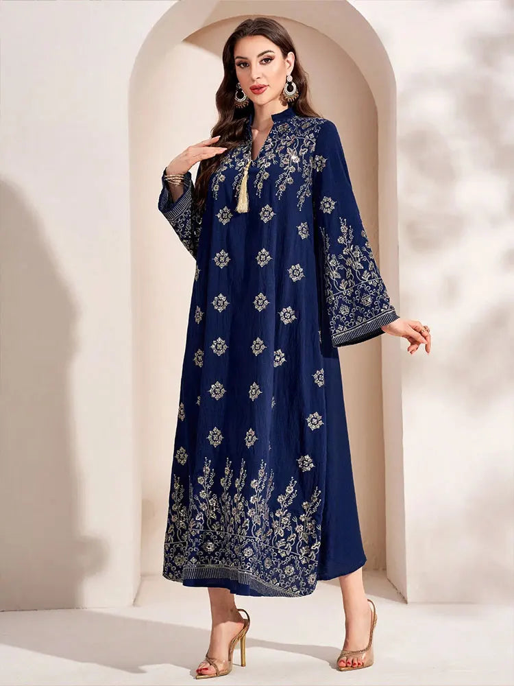 Opulent Embroidered Ankle-Length Gown