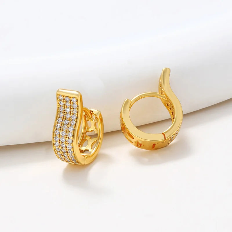 Timeless Three Rows Of Diamond Earrings