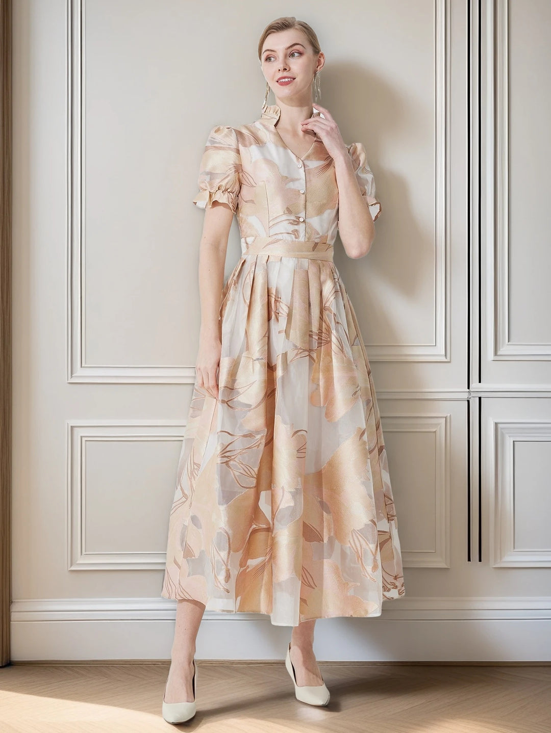 Fancy Floral A-Line Party Dress