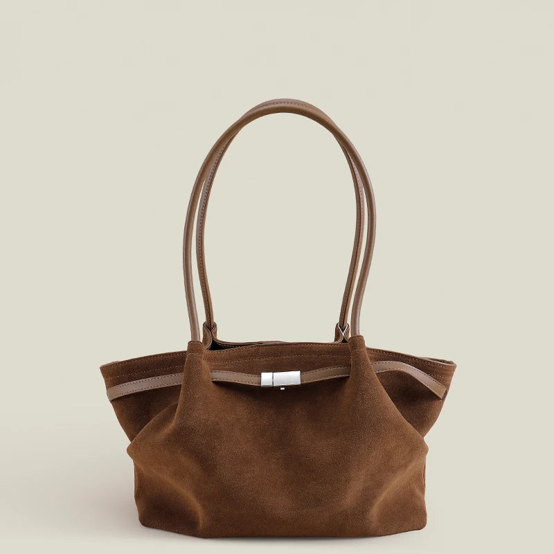 Slouchy Style Suede Leather Handbag