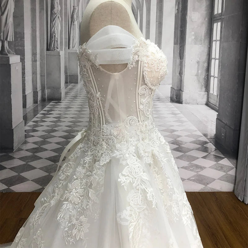 Court Train Beaded Bridal Gown