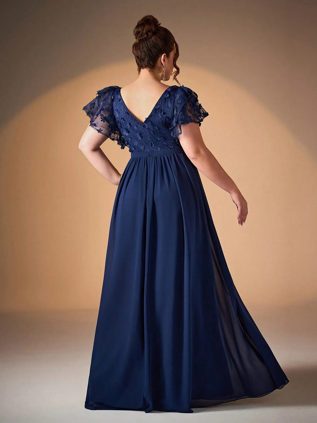 Romantic Lotus Leaf Sleeves Evening Dress