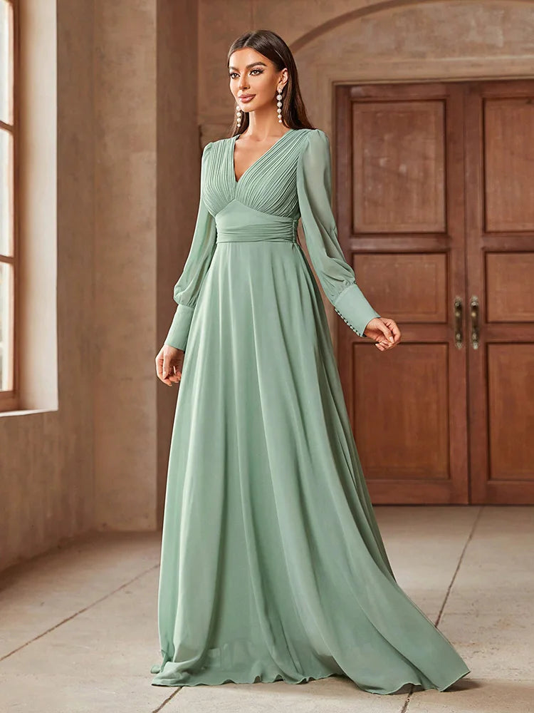 Appealing Lantern Sleeve Evening Dress