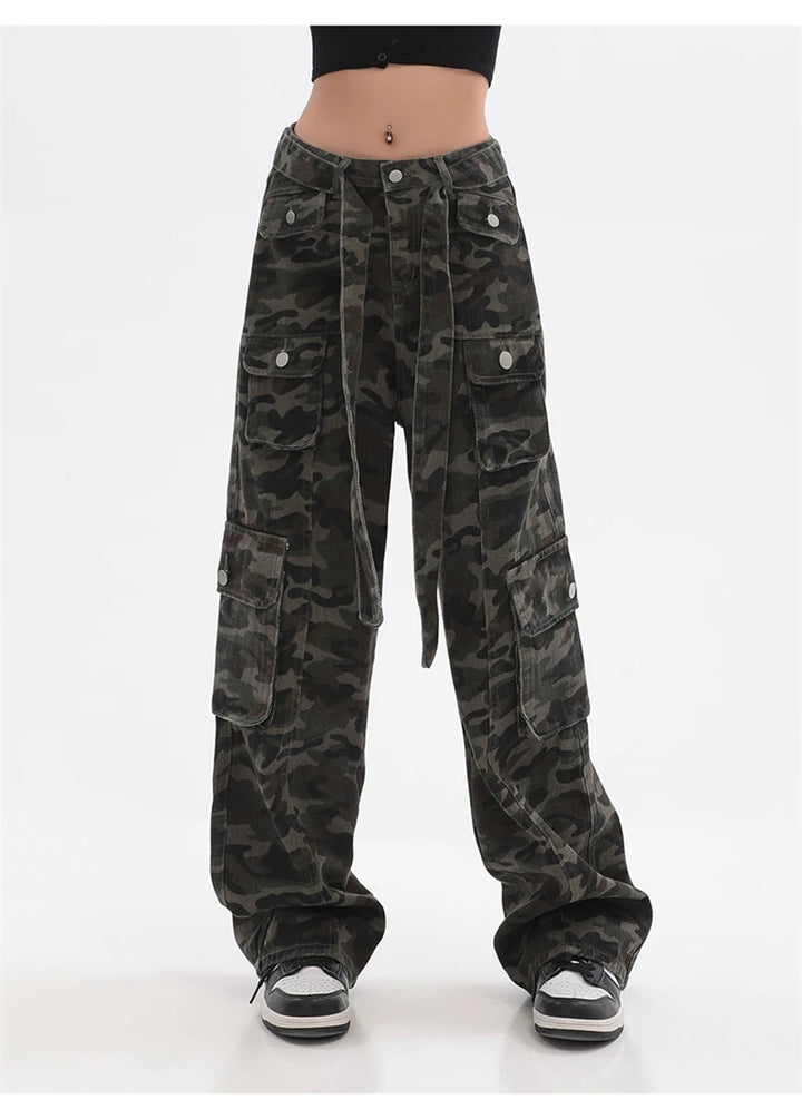 Low Rise Camouflage Cargo Pants