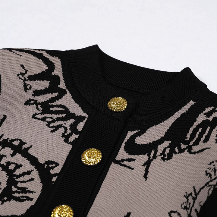 Fashionable Elastic Novel Fitted Cardigan