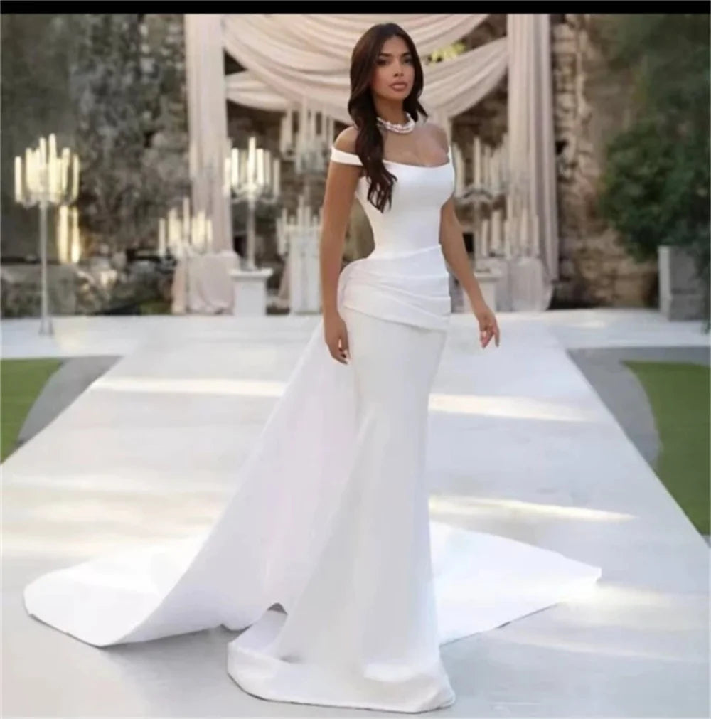 Beautiful Satin Ribbon Mermaid Wedding Dress