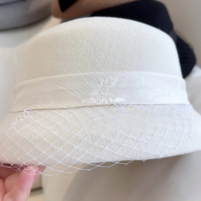 Cute Bow Accent Wool Hat