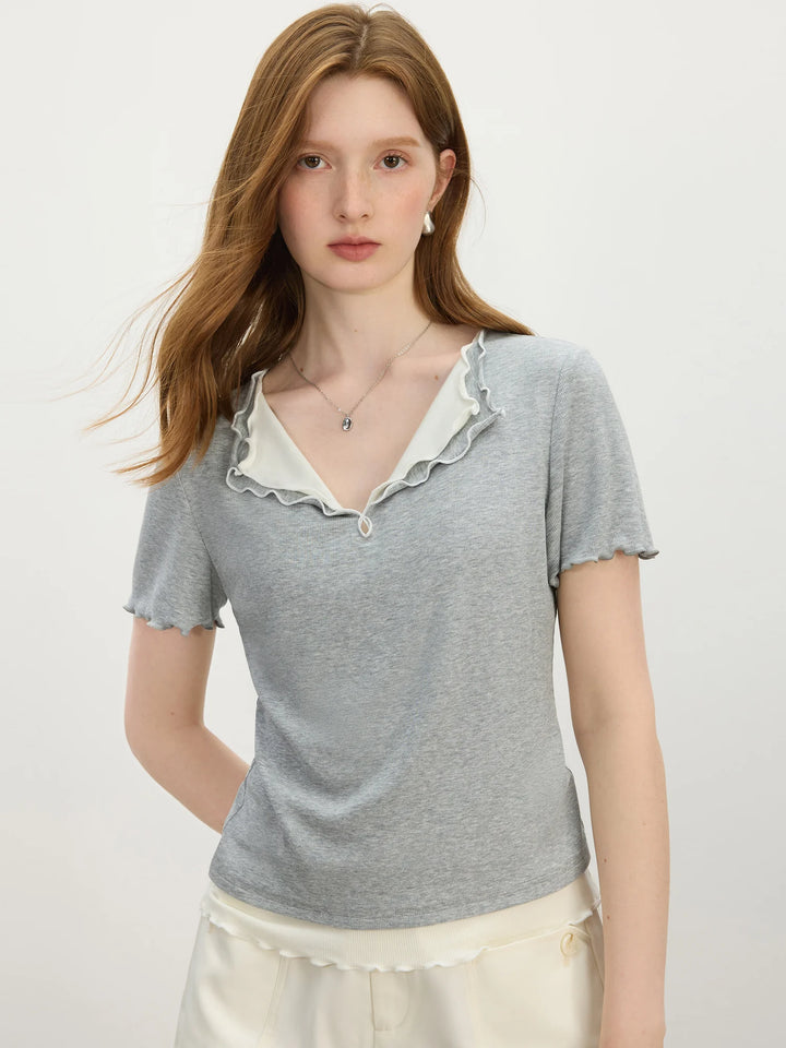 Modern Knitted Fake Double-Layer Shirt