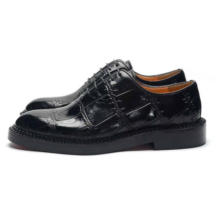 Elegant Social Genuine Leather Black Oxfords Shoes