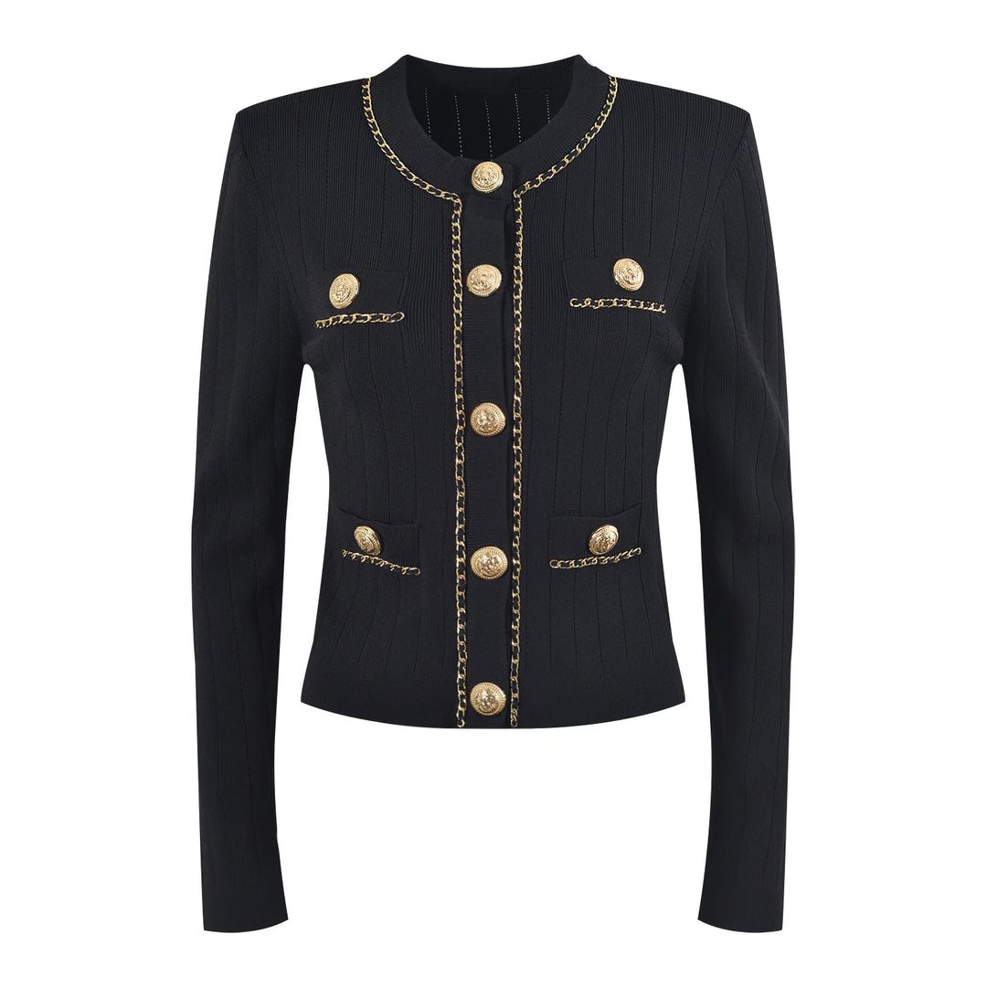 Stylish Chain Buckle Knitted Sweater
