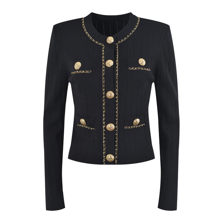 Stylish Chain Buckle Knitted Sweater