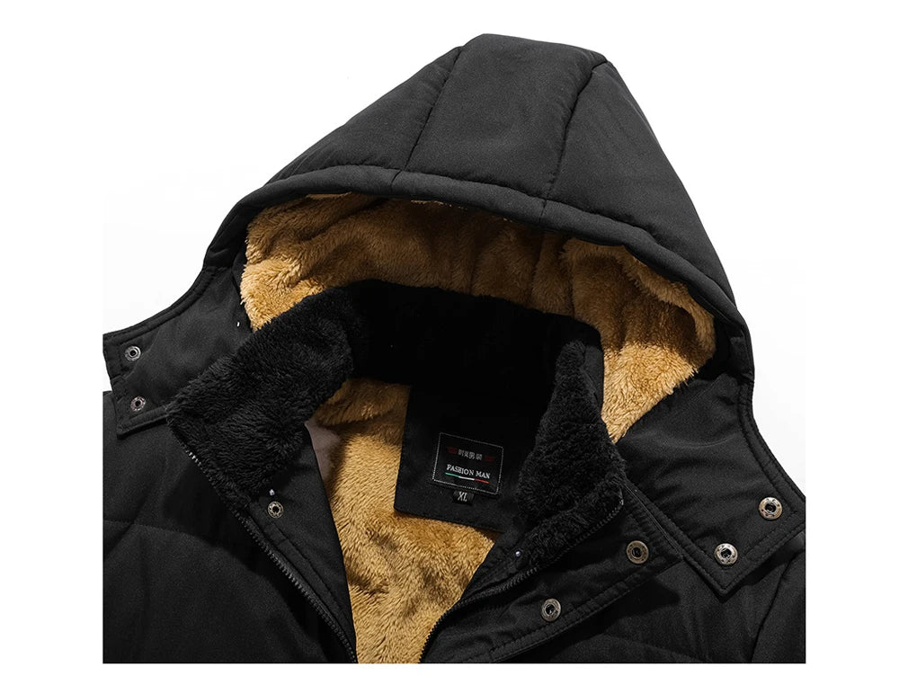 Sleek Fleece Cotton Padded Hooded