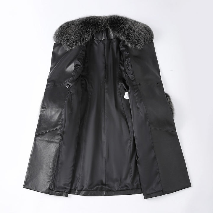 Fur Collar & Cuff Women's Genuine Leather Trench Coats| All For Me Today