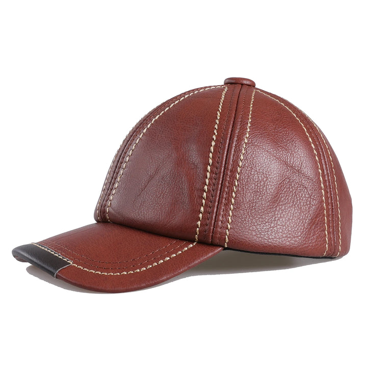 Real Cowhide Leather Men's Baseball Cap