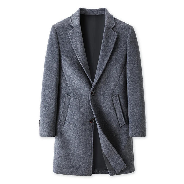Luxury Mid-Length Woolen Overcoat