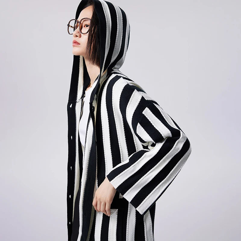 Black & White Stripe Cardigan