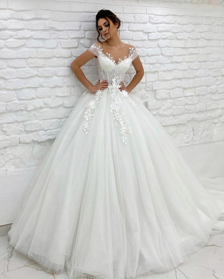 Ethereal 3D Applique Lace Wedding Dress