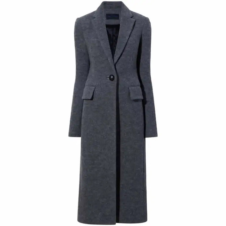 Fashionable Single Button Long Trench Coat