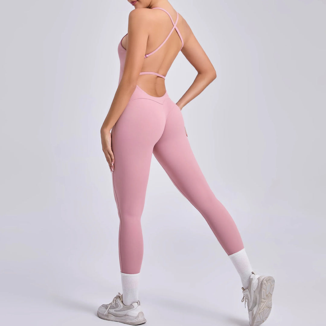 Stretchy Cross-Strap Training Romper
