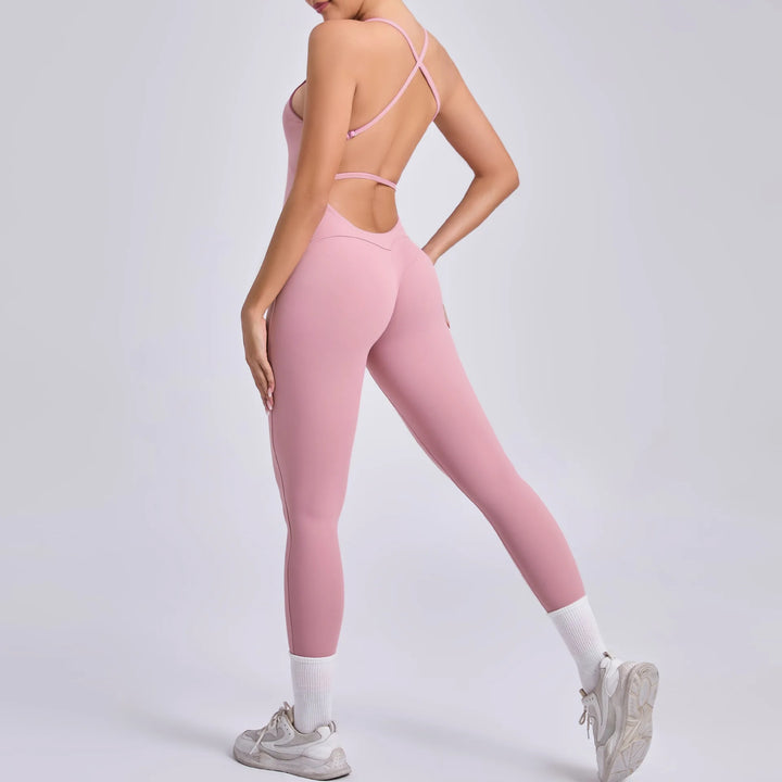 Stretchy Cross-Strap Training Romper