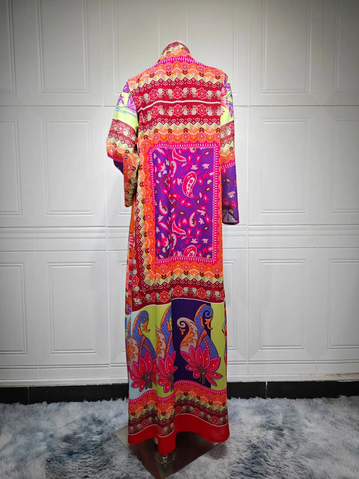 Delightful Diamond Print Abaya Dress
