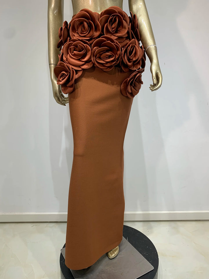 Floral Celebrity Style Two Piece Maxi Dress