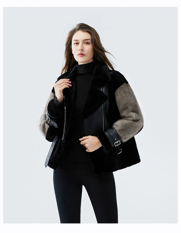 Real Sheepskin Women's Fur Coat