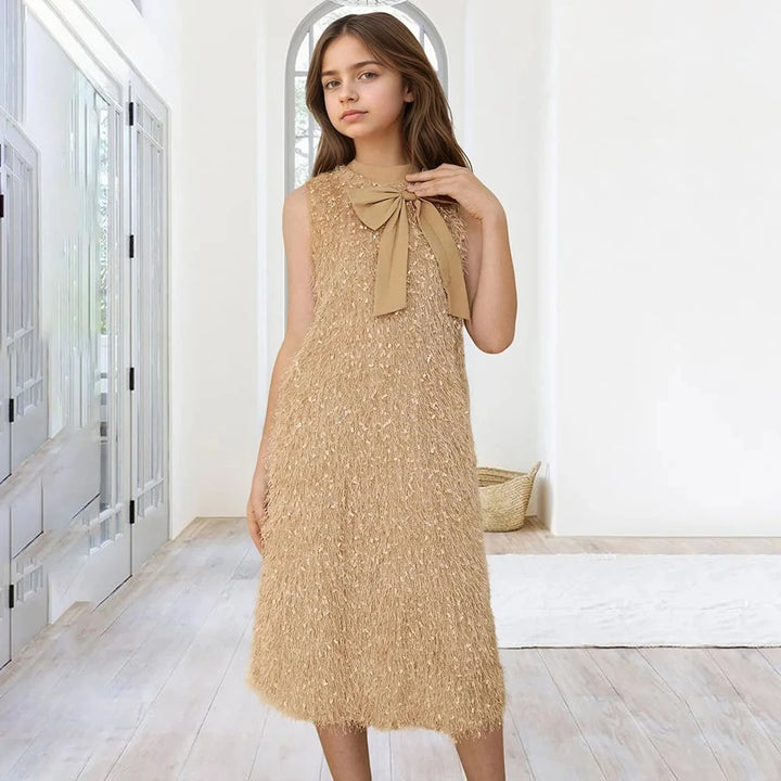 Trendy Mock Neck Midi Party Dress