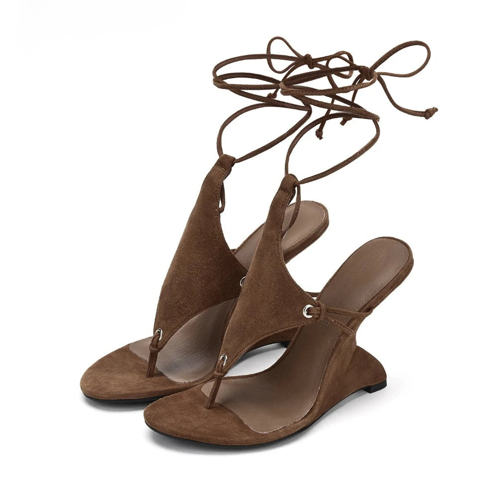 Unique Cross Tie Toe Sandals