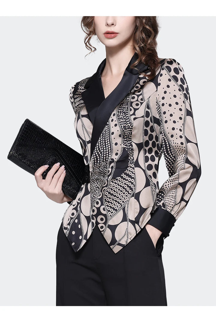 Stylish Satin Polka Dot Slim Top