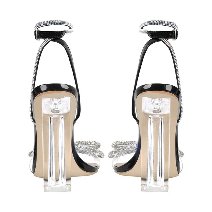 Lucite Clear Ankle Strap Sandals