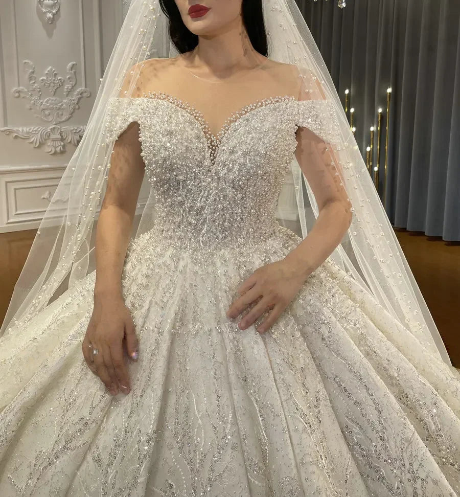 Alluring Beaded Arabian Wedding Ball Gown