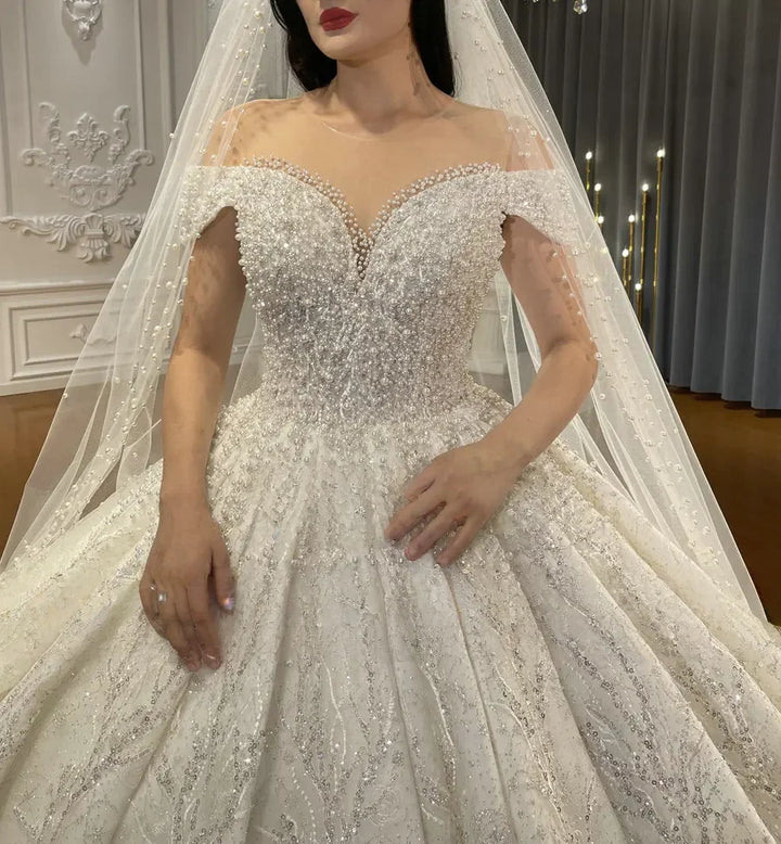 Alluring Beaded Arabian Wedding Ball Gown