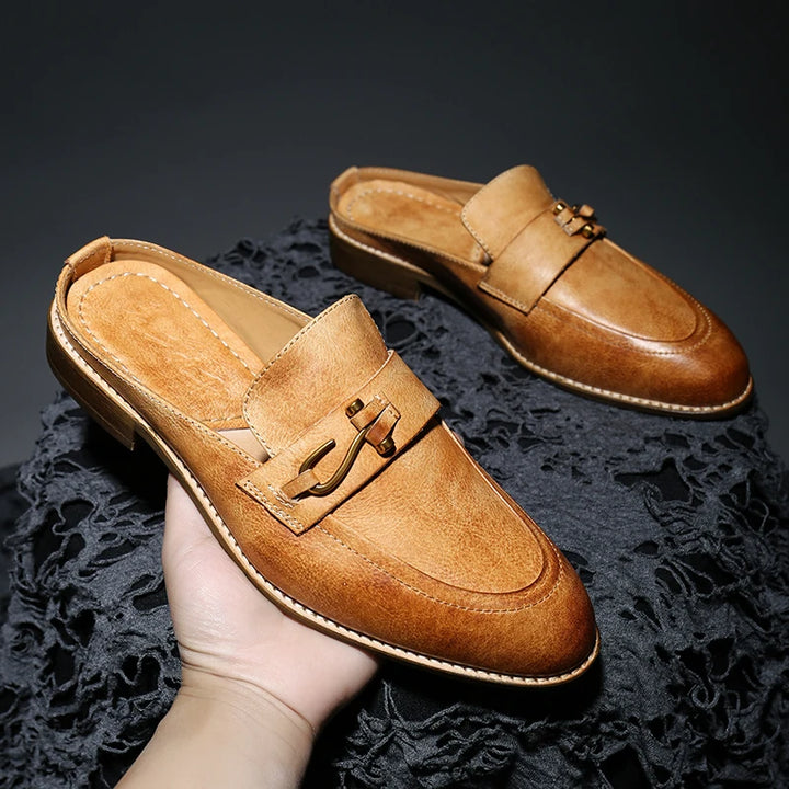 Italian Calfskin Pointed-Toe Mules