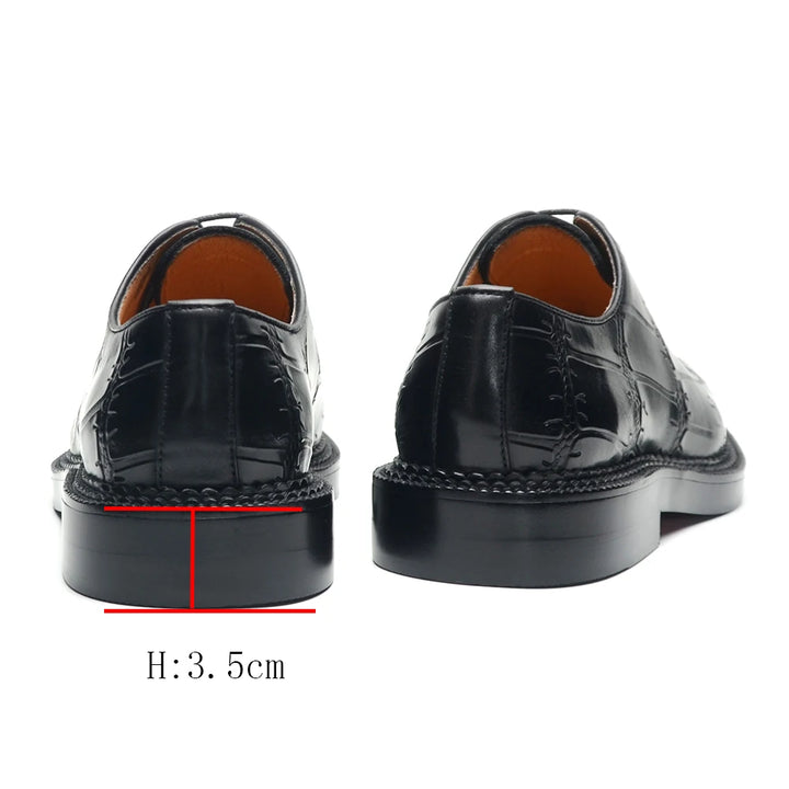Elegant Social Genuine Leather Black Oxfords Shoes