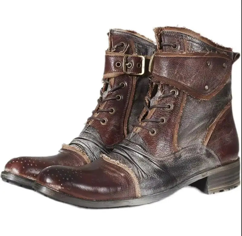 Trendy Cowhide Leather Pointed Toe Chelsea Boots