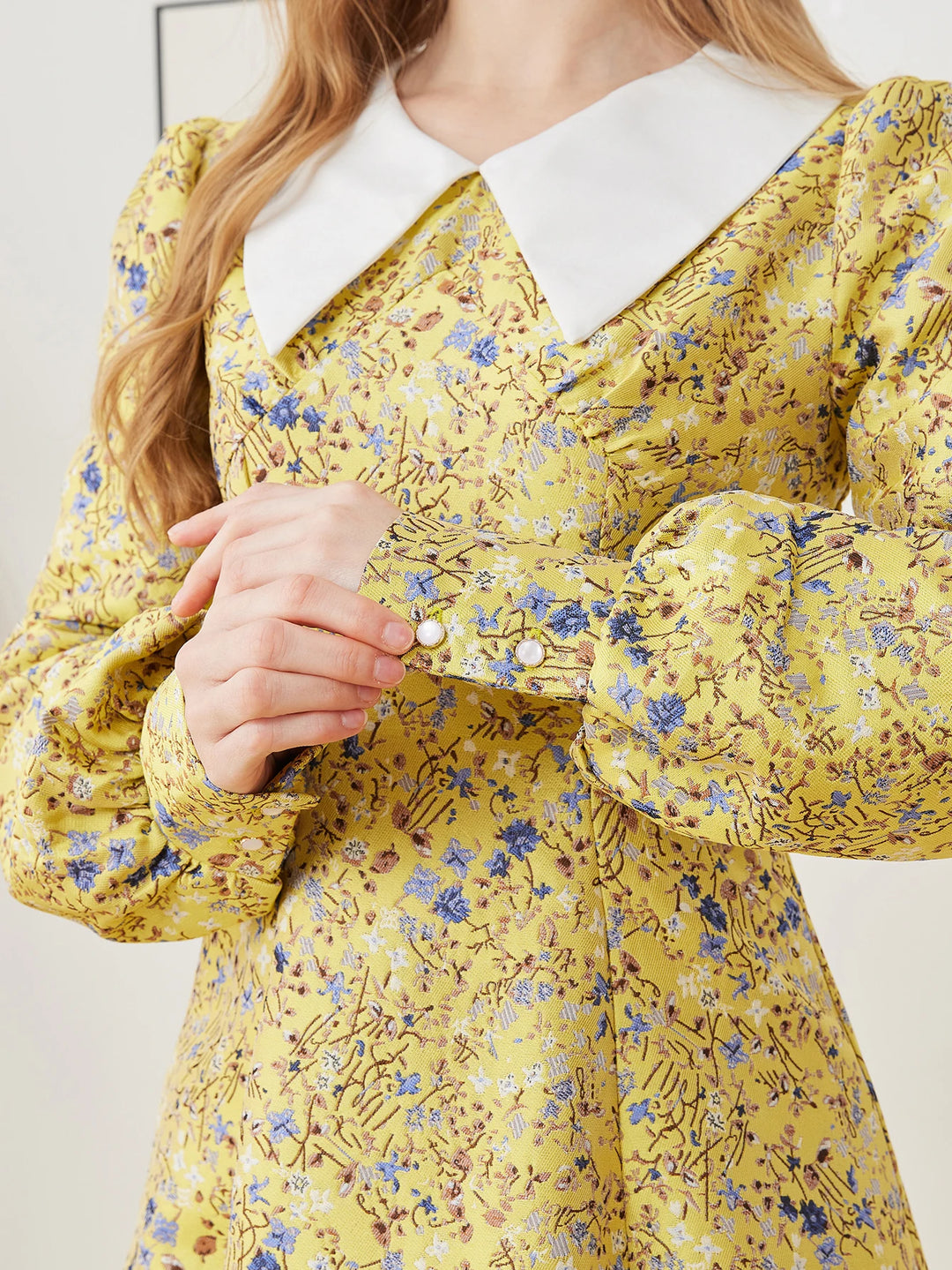 Floral Jacquard A-Line Maxi Dress