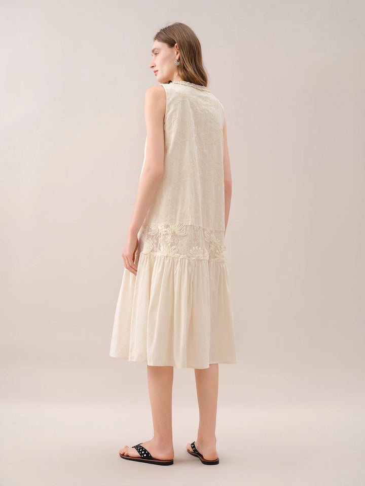 Premium Embroidered Midi Dress