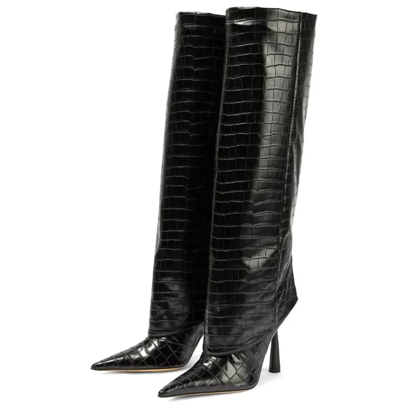 Loose Tube Knee-High Boots