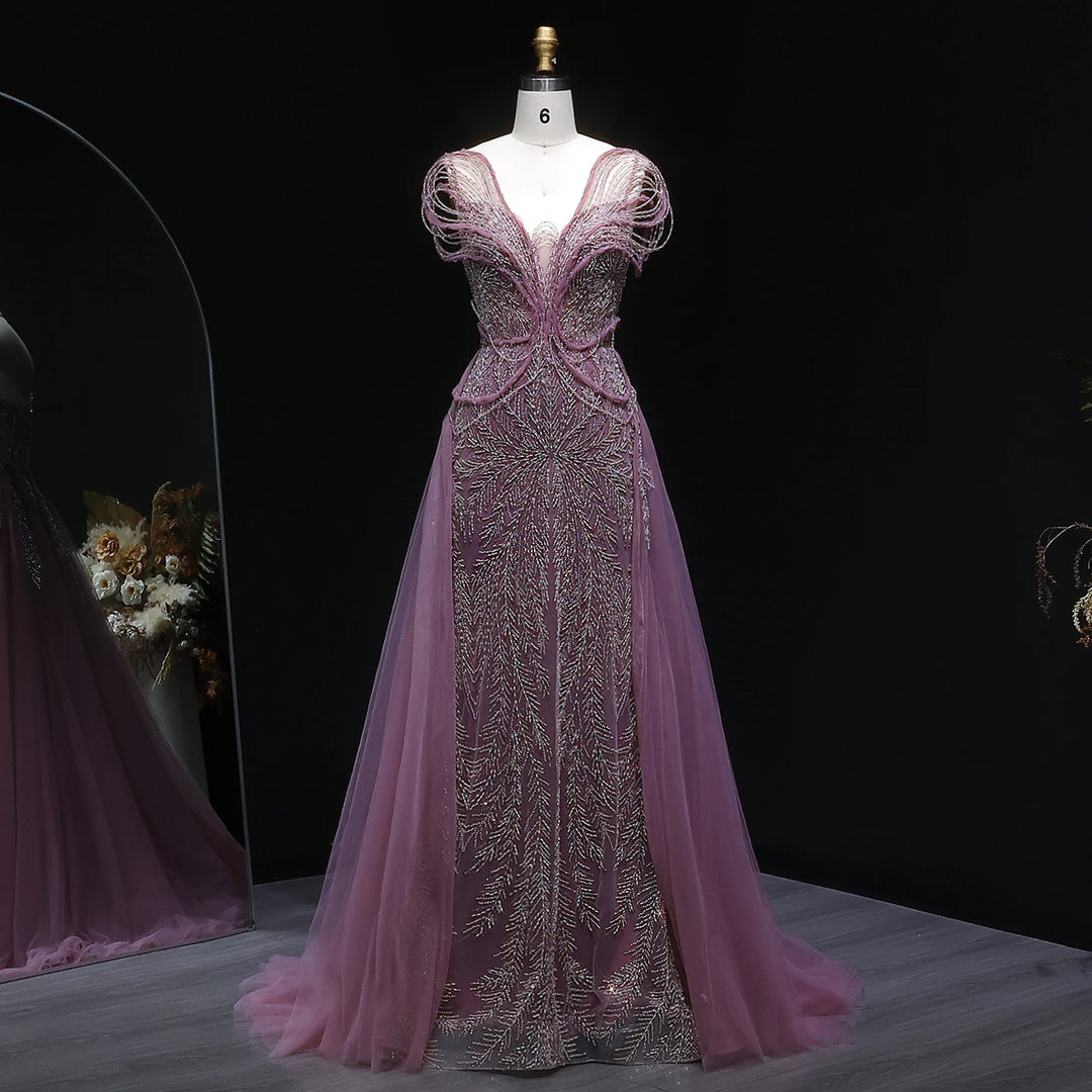 High-end Crystal Beaded Arabic Gown