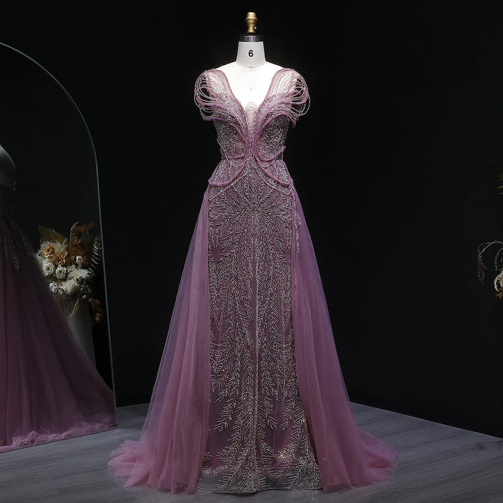 High-end Crystal Beaded Arabic Gown