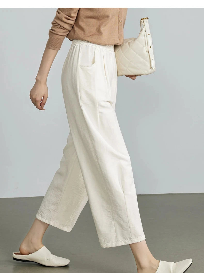 Elastic Waist Wide Leg Pants