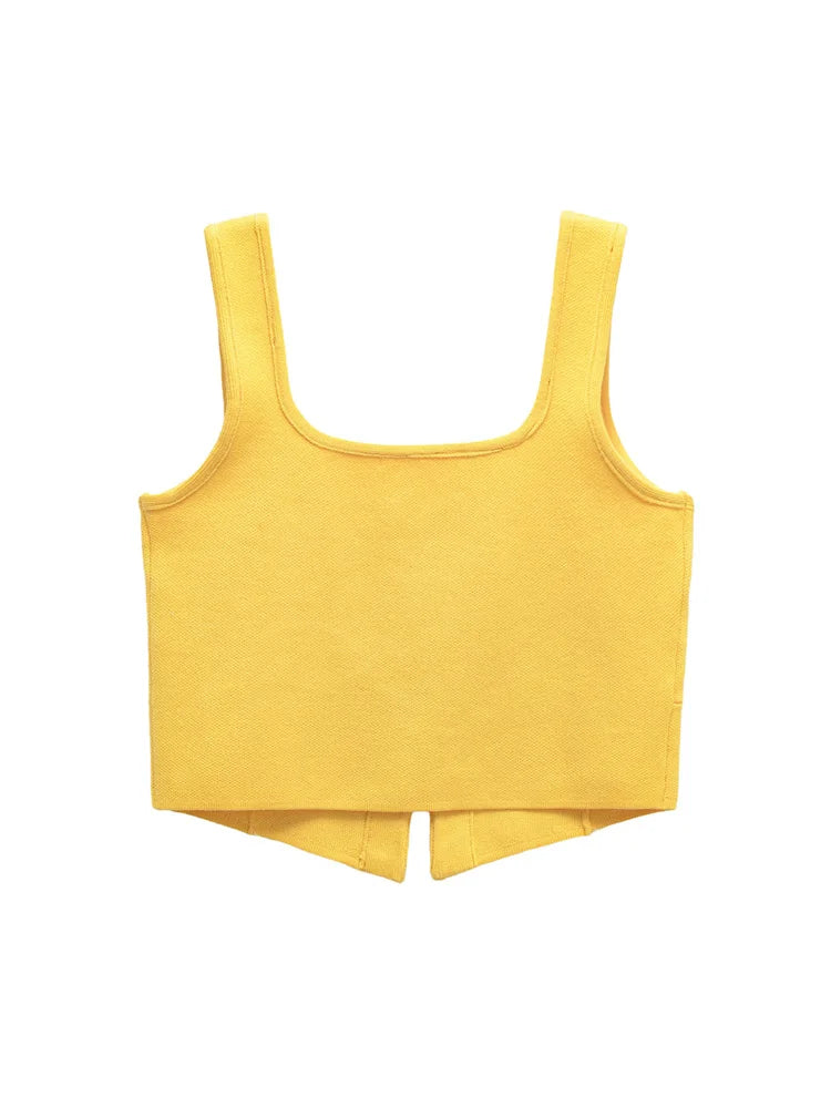 Trendy Wide Straps Vest Sweater