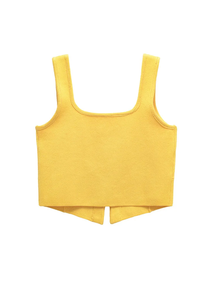 Trendy Wide Straps Vest Sweater