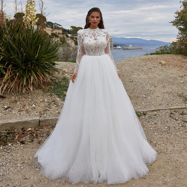 Superbe robe de mariée trapèze pour femme