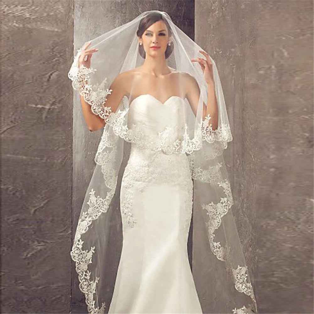 Luxurious Cathedral Lace Edge Wedding Veil