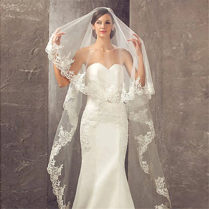 Luxurious Cathedral Lace Edge Wedding Veil